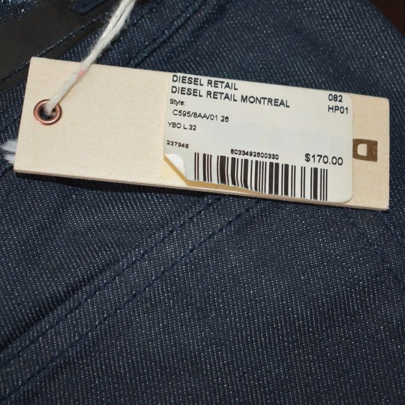 Dark Wash Diesel YBO Jeans Sz W26 L32 - Picture 11 of 13